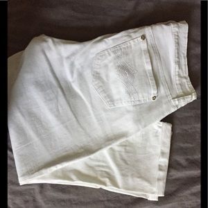 New Direction white denim crop pants